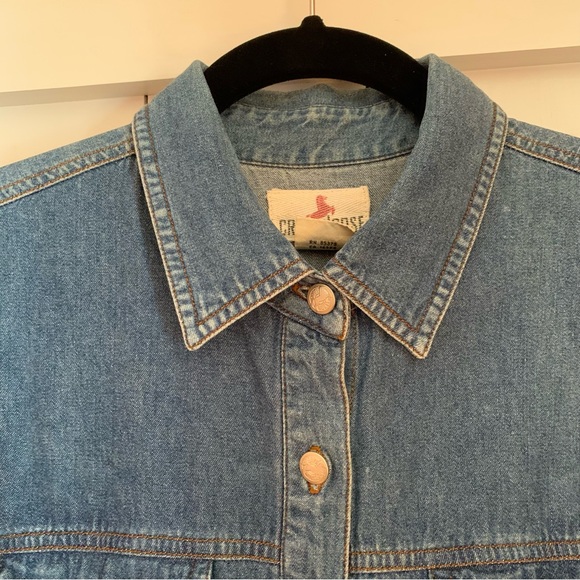 Vintage Denim Maxi Dress Button Down Perfect Western Dress 100% Cotton - Picture 6 of 14